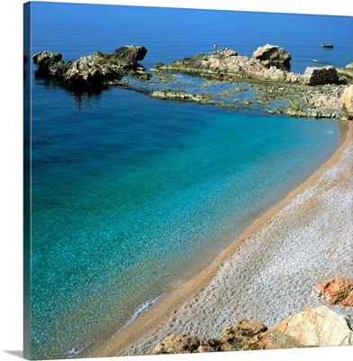 Italy, Liguria, Balzi Rossi, beach