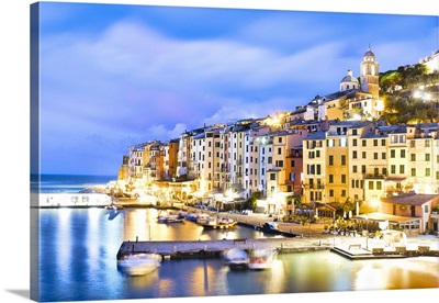 Italy, Liguria, Riviera Di Levante, Portovenere, View Of The Port At Dawn