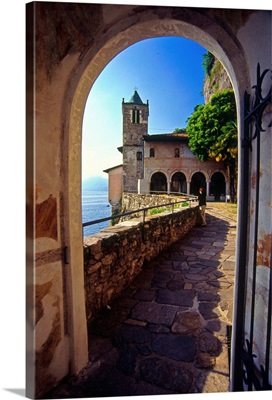 Italy, Lombardy, Lake Maggiore, Santa Caterina del Sasso hermitage