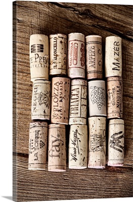 Italy, Lombardy, Sondrio District, Valtellina, Different Corks From Region Wine Bottles