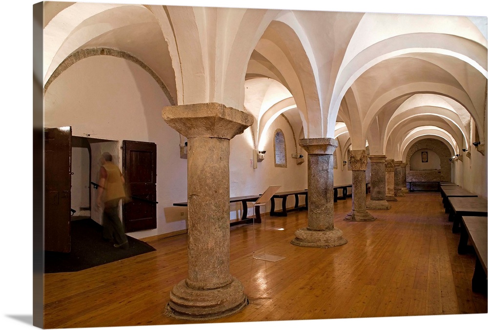 Italy, Italia, Marches, Marche, Tolentino, Abbey of Santa Maria di Chiaravalle di Fiastra, refectory