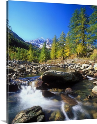 Italy, Piedmont, Orco valley, stream