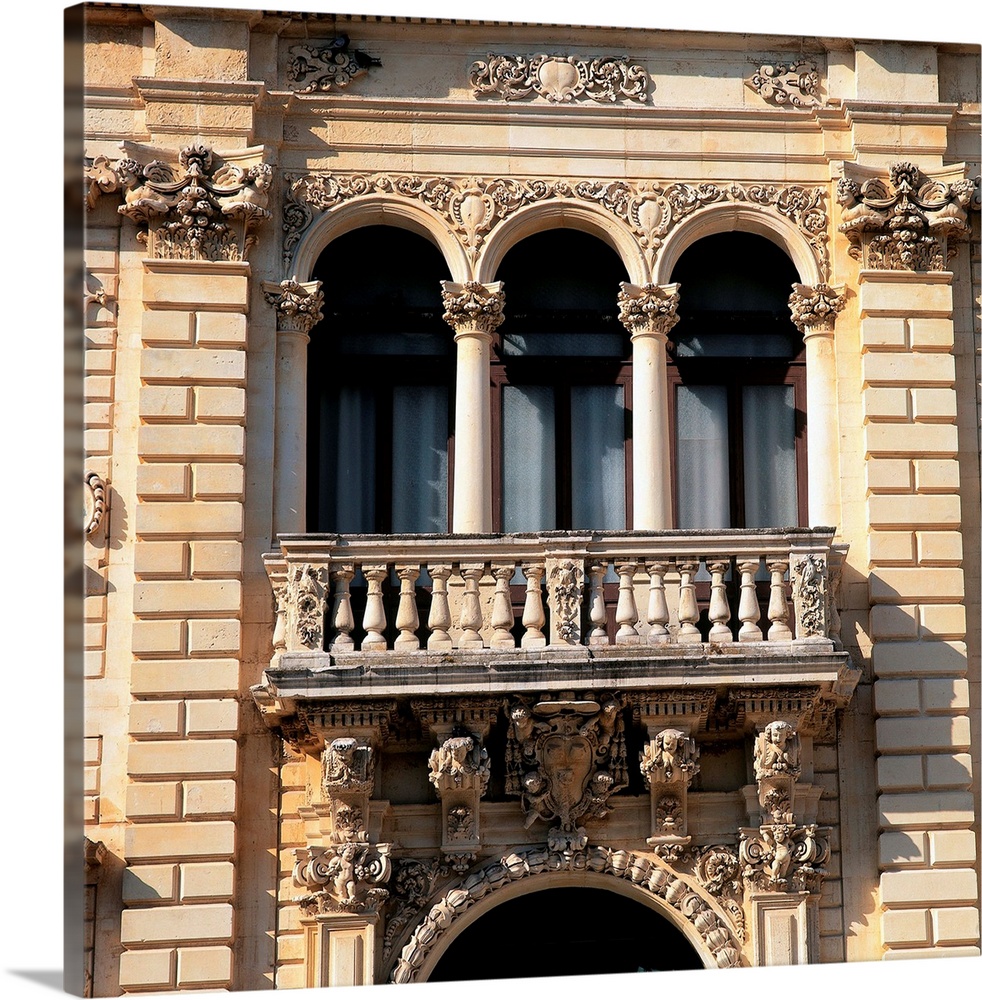Italy, Puglia, Lecce, Episcopal Palace, facade