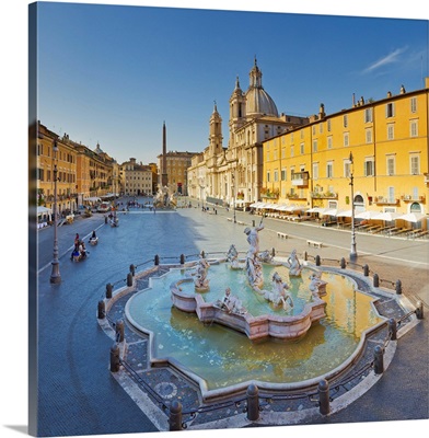 Italy, Rome, Piazza Navona, Fountain of Neptune, Fontana del Moro