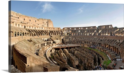 Italy, Rome, Roman Forum, Coliseum, view from third order, the highest level