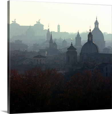 Italy, Rome, view from Sant'Angelo castle towards the city, Capitol