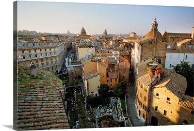 Italy, Rome, View of the Ghetto neighborhood of Rome
