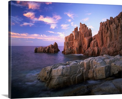 Italy, Sardinia, Arbatax, Rocce rosse, red cliffs
