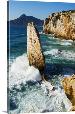 Italy, Sardinia, Sulcis Iglesiente, Costa Verde, Buggerru, Cliff called 'nido d'aquila'