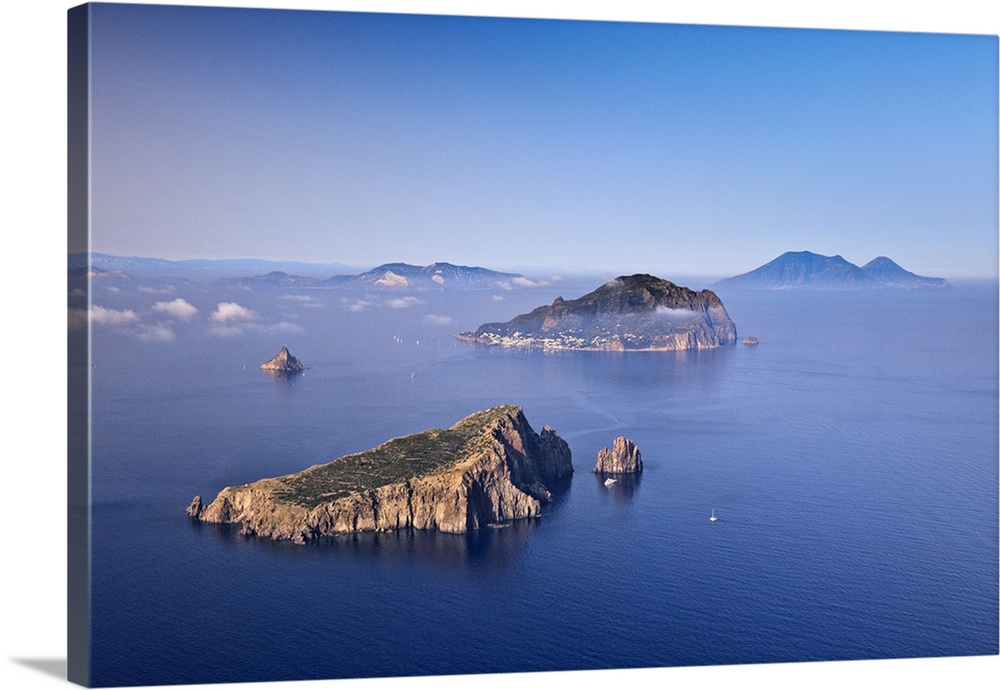 Italy, Sicily, Messina district, Mediterranean sea, Aeolian islands, Lipari islands, Panarea, Aerial view, Basiluzzo, Datt...