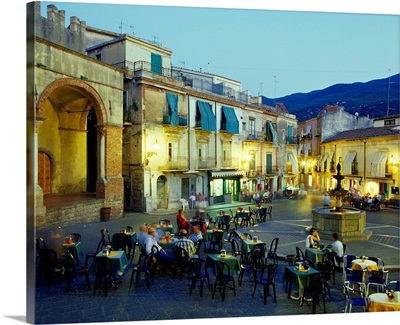 Italy, Sicily, Castelbuono, square