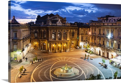 Italy, Sicily, Catania, Piazza Teatro Massimo, Massimo Bellini Theatre