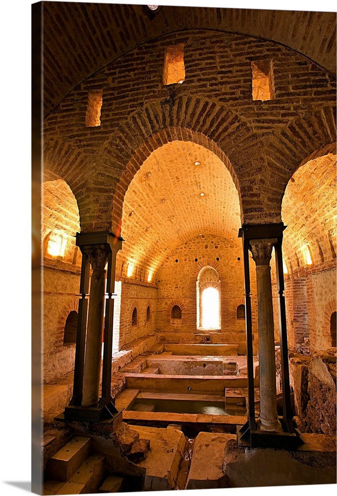 Italy, Sicily, Cefala Diana, old ruins of Arabian thermal baths Wall ...