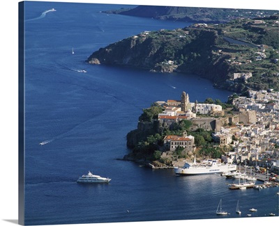 Italy, Sicily, Lipari island, panorama