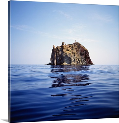 Italy, Sicily, Lipari Islands, Stromboli island, view of Strombolicchio islet