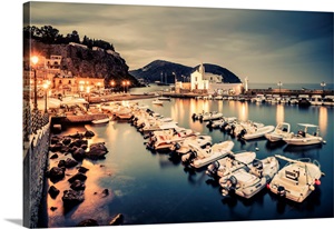 Italy, Sicily, Lipari, Marina Corta At Dusk image thumbnail