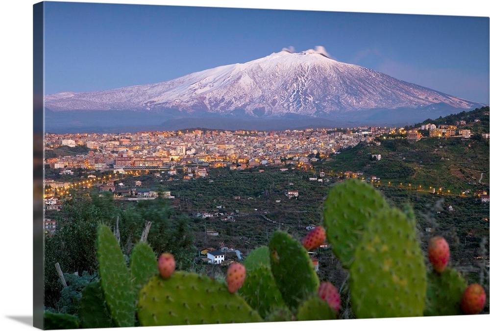 Italy, Sicily, Mediterranean area, Catania district, Bronte, View towards Mount Etna