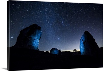 Italy, Sicily, Milky Way Near The Megalith Of Argimusco