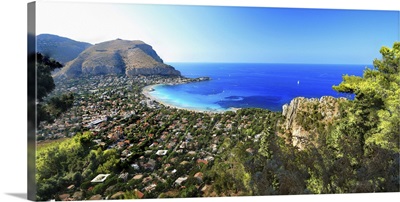 Italy, Sicily, Palermo district, Mondello, Mondello beach