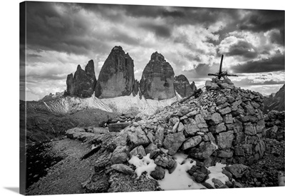 Italy, South Tyrol, Tre Cime Di Lavaredo And Remains Of The First World War Trenches