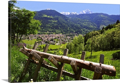 Italy, Trentino-Alto Adige, Trentino, Val Rendena, Pinzolo, View of the town