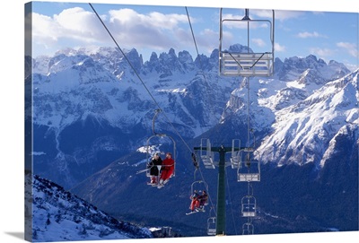 Italy, Trentino, Andalo, Paganella chair-lift