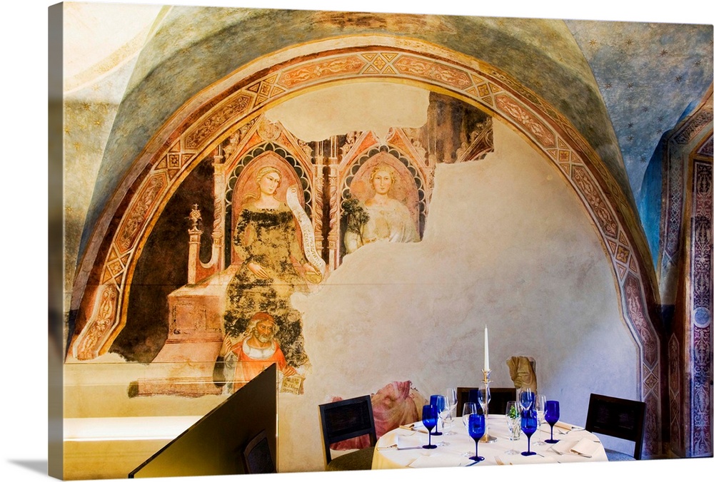 Italy, Tuscany, Detail of the dining room at Restaurant Alle Murate