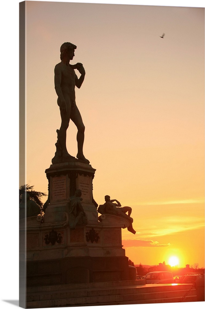 Italy, Tuscany, Florence, Michelangelo square, copy of Michelangelo's David