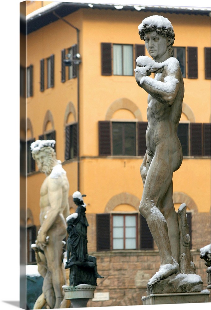 Italy, Tuscany, Florence, Piazza della Signoria, Michelangelo's David