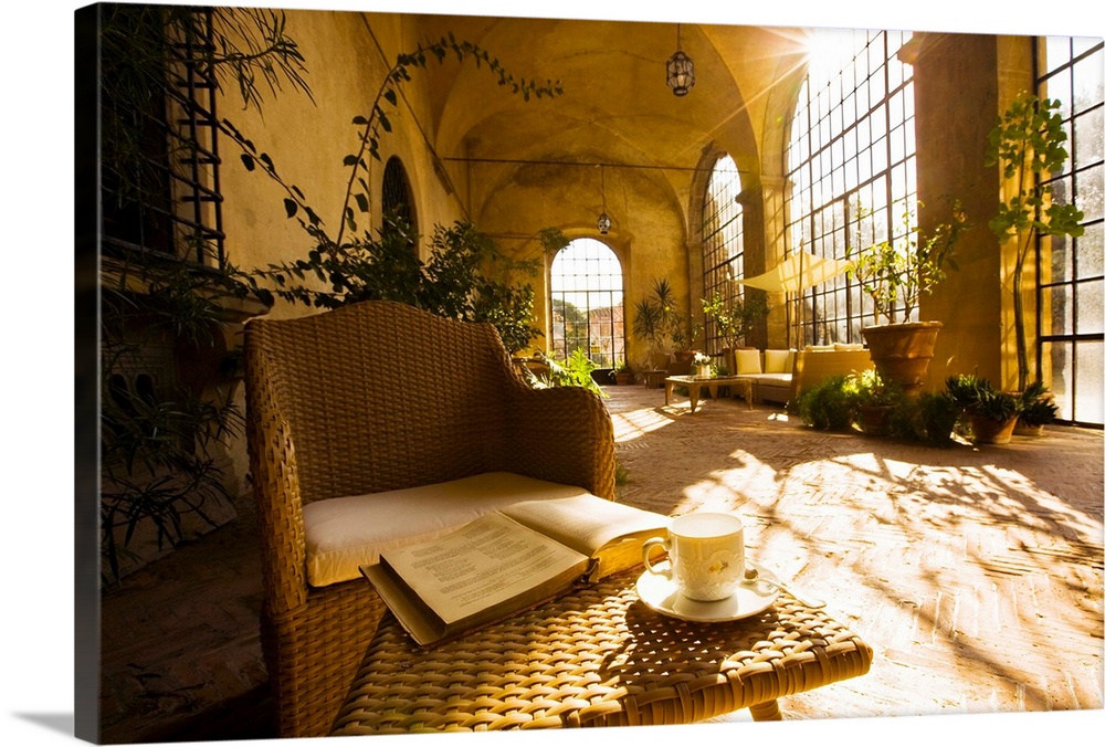 Italy, Tuscany, Hotel Torre di Bellosguardo, tea in the lemon-house