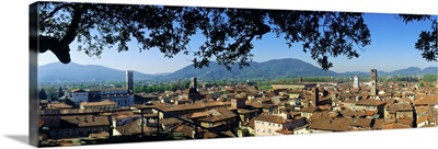 Italy, Tuscany, Lucca, View of the town from Guinigi tower