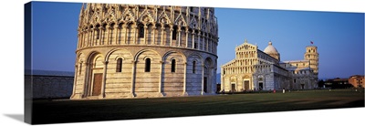 Italy, Tuscany, Pisa, Baptistery, Duomo and Leaning Tower in background