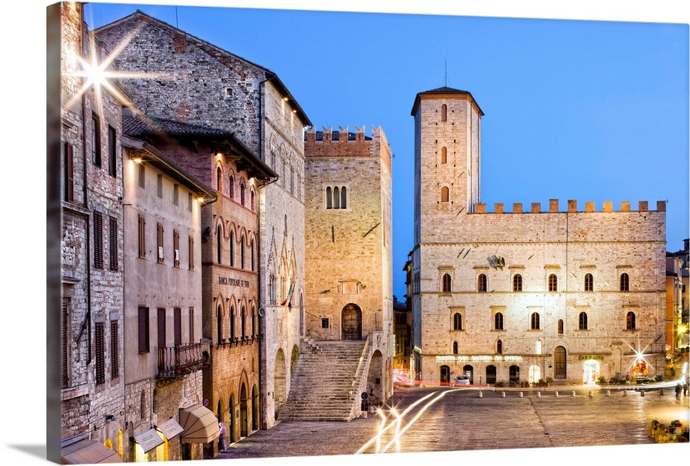 Italy, Umbria, Mediterranean area, Perugia district, Todi, Palazzo del Popolo and Palazzo del Capitano