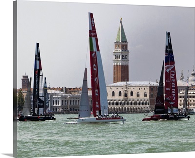 Italy, Venetian Lagoon, Venice, St Mark's basin, Venice American cup regatta