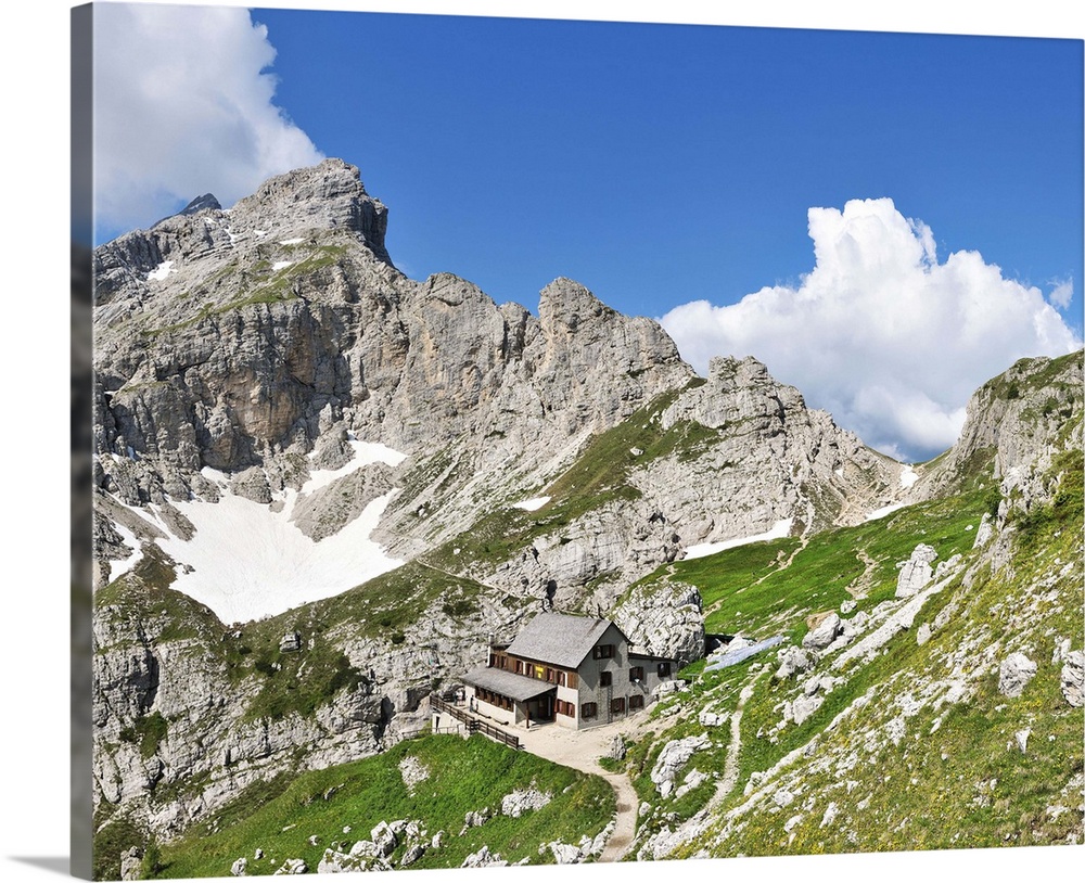 Italy, Veneto, Alleghe, Alto Agordino, Coldai-Sonino refuge in Civetta mountain