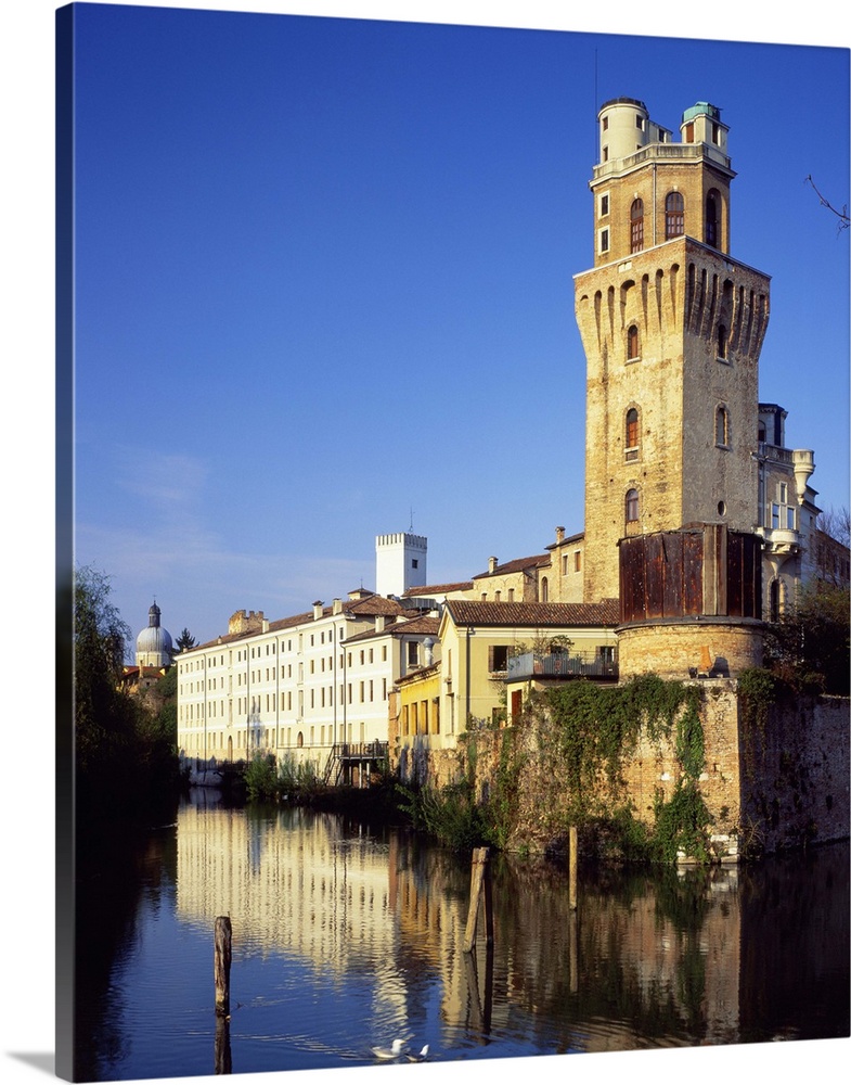 Italy, Veneto, Padova, La Specola (old astronomic observatory) and Bacchiglione river
