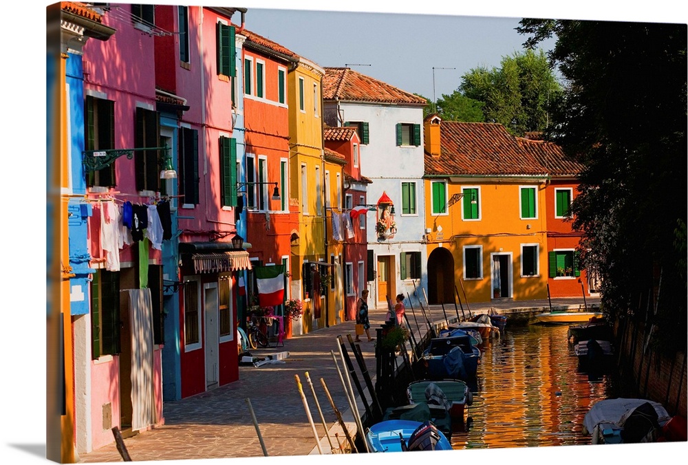 Italy, Veneto, Venetian Lagoon, Adriatic Coast, Venice, Venezia, Burano, Typical houses