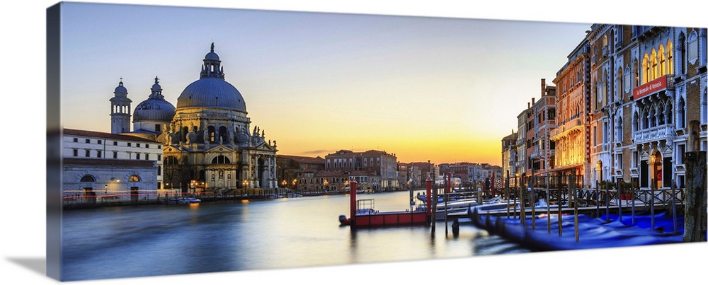 Italy, Veneto, Venetian Lagoon, Adriatic Coast, Venezia district, Venice, Grand Canal, Santa Maria della Salute, Panoramic...