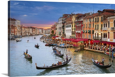 Italy, Veneto, Venezia district, Venice, Grand Canal, View from Rialto Bridge