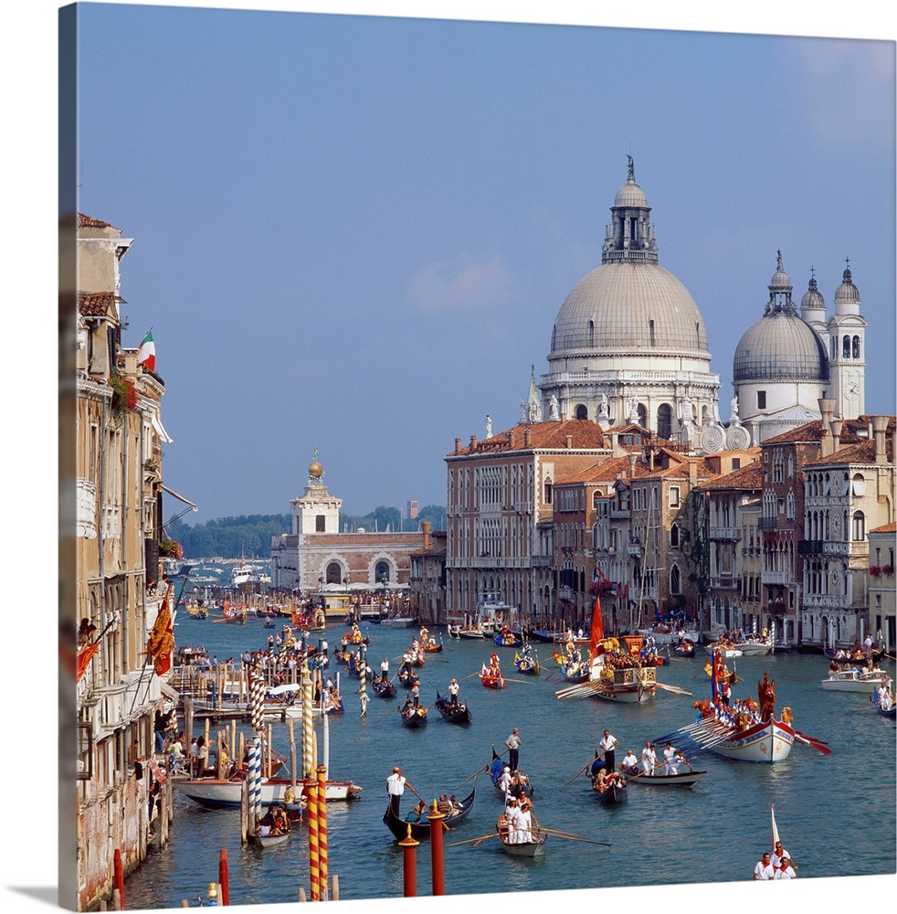 Italy, Venice, Canal Grande and Santa Maria della Salute, Historical Regatta