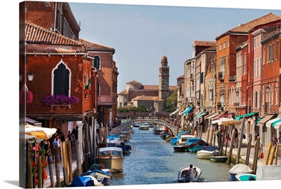 Italy, Venice, Murano, Fondamenta dei Vetrai, Murano skyline with San Giorgio island