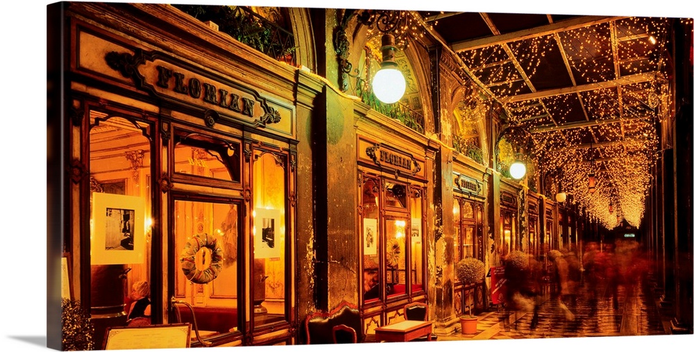 Italy, Venice, St. Mark's Square, Caffe Florian at Christmas