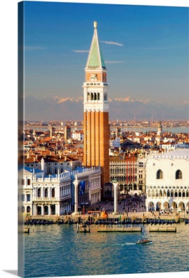 Italy, Venice, Venetian Lagoon, St Mark Square, View from San Giorgio Maggiore island