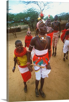 Kenya, Rift Valley, Laikipia Plateau, Loisaba Wilderness lodge, Samburu warriors