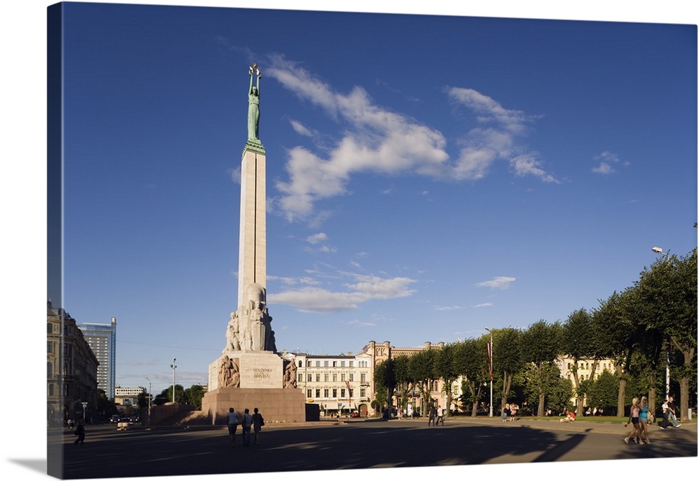 Latvia, Riga district, Riga, Baltic States, Freedom Monument (aka Liberty Monument)