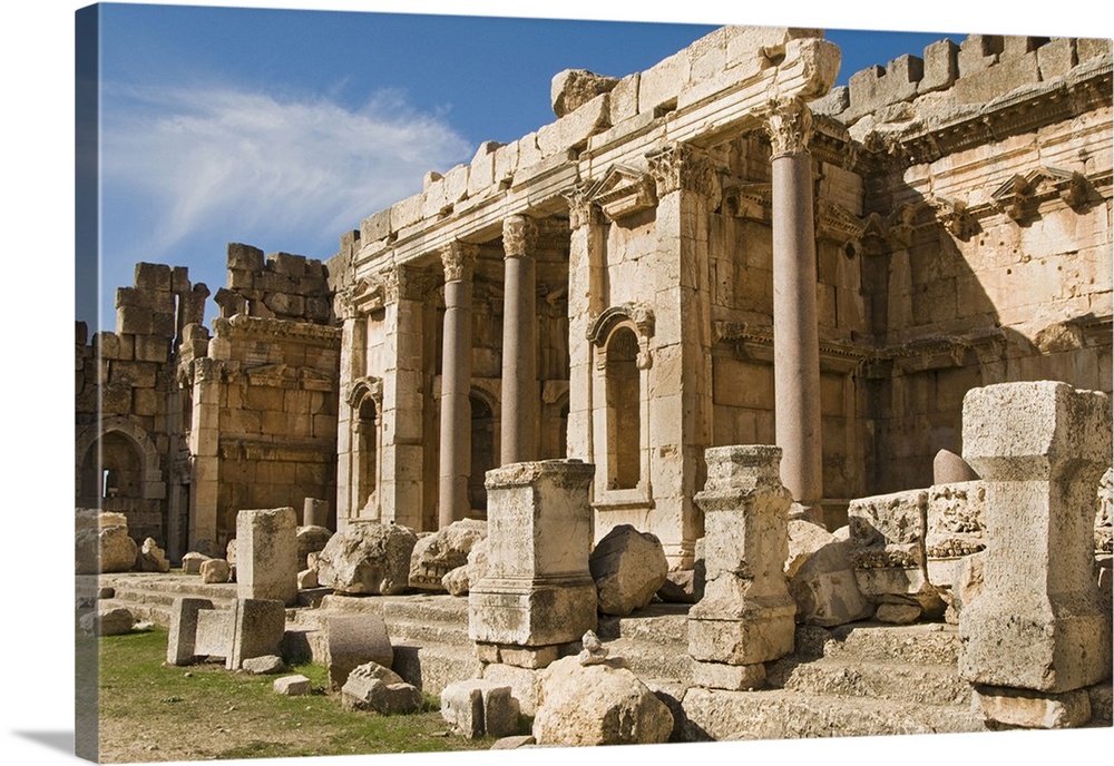 Lebanon, Beqaa, Middle East, Baalbek, View of the Great courtyard