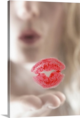 Lipstick kiss on the mirror