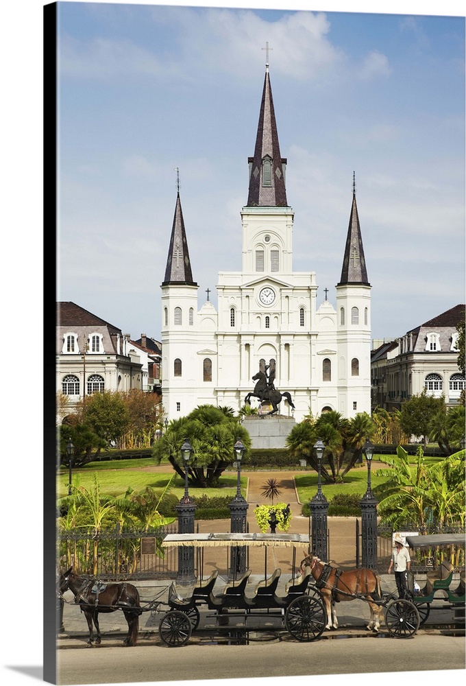 Louisiana, New Orleans, St Louis Cathedral on Jackson Square in the French Quarter