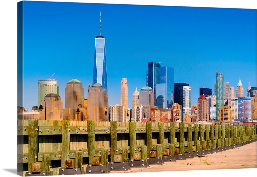 Lower Manhattan seen from Liberty Park in Jersey City, New Jersey.