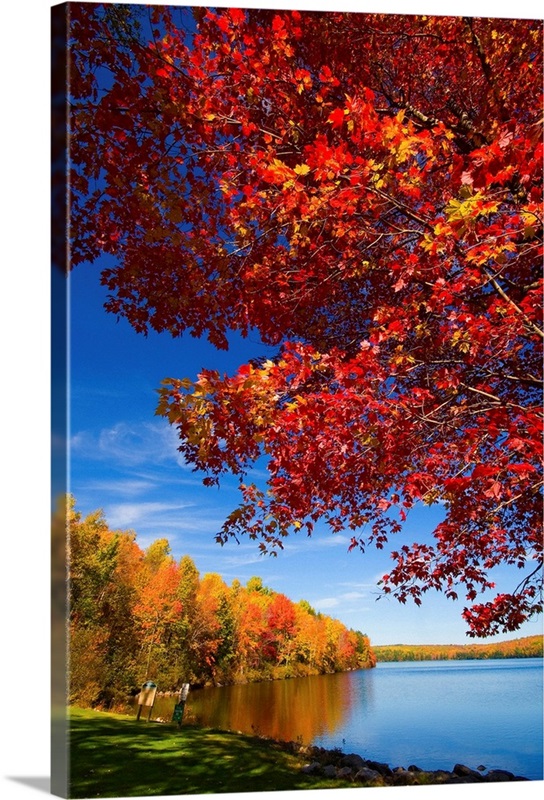 Maine, Lake New England, Skowhegan/Canaan towns, Autumn at Lake